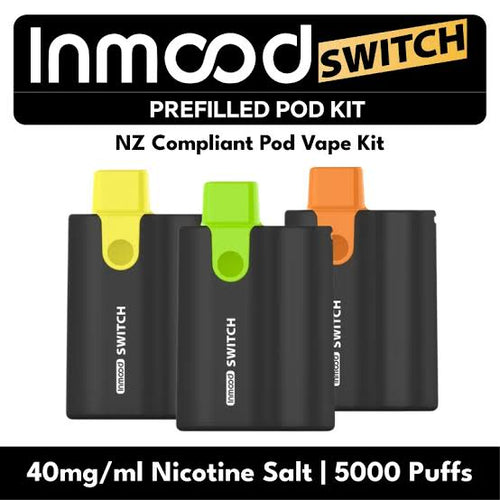 Inmood Switch Disposable Pod Vape Kit with reusable battery – 5000 Puffs – 4% (40mg salt nicotine) with changeable pod option